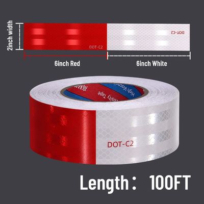 Prismatic Grade ECE R104 DOT-C2 Conspicuity Red/White Reflective Tape Sticker For Vehicle Trailer Truck
