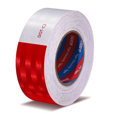 Prismatic Grade ECE R104 DOT-C2 Conspicuity Red/White Reflective Tape Sticker For Vehicle Trailer Truck